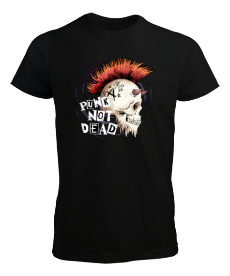 Tisho - Punk Rock Not Dead - Punk Rock Ölmez Siyah Erkek Tişört