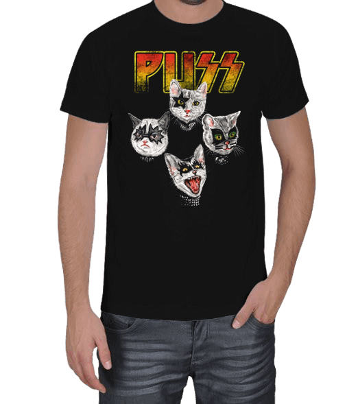 Tisho - Puss Cat Kiss Erkek Tişört
