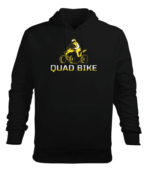Tisho - Quad Bike Siyah Erkek Kapüşonlu Hoodie Sweatshirt