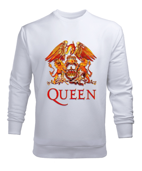 Tisho - Queen dizayn, Sevgili için hediye, Doğum günü hediyesi Beyaz Erkek Sweatshirt