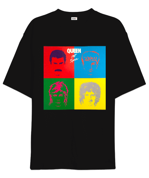 Tisho - Queen Hot Space Baskılı Oversize Unisex Tişört