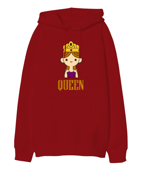 Tisho - Queen Oversize Unisex Kapüşonlu Sweatshirt