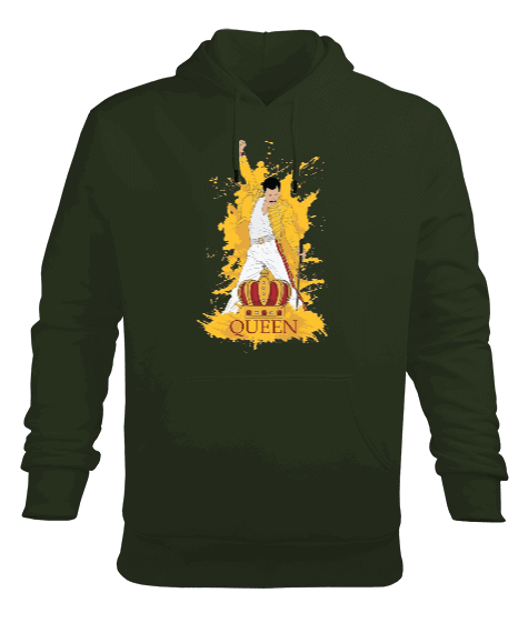 Tisho - Queen Rock Tasarım Baskılı Erkek Kapüşonlu Hoodie Sweatshirt