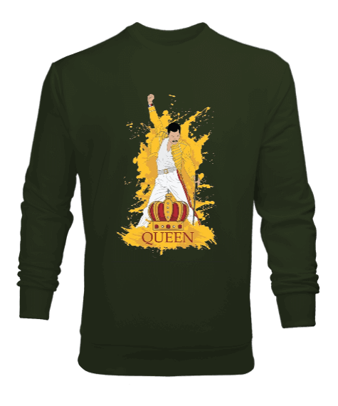 Tisho - Queen Rock Tasarım Baskılı Erkek Sweatshirt