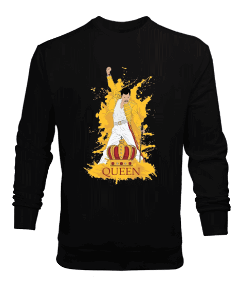 Tisho - Queen Rock Tasarım Baskılı Erkek Sweatshirt