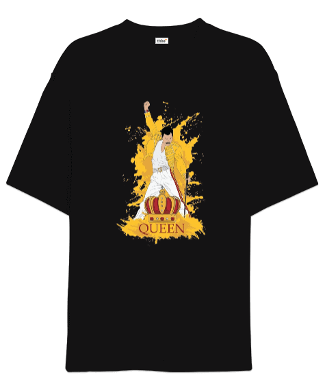Tisho - Queen Rock Tasarım Baskılı Oversize Unisex Tişört