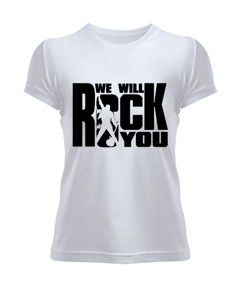 Tisho - Queen We Will Rock You Tasarım Baskılı Kadın Tişört
