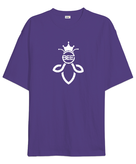 Tisho - Queenbee - Kraliçe Arı Mor Oversize Unisex Tişört