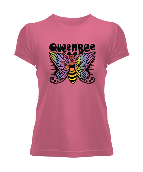 Tisho - Queenbee - Kraliçe Arı Pembe Kadın Tişört