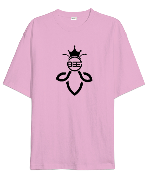 Tisho - Queenbee - Kraliçe Arı Pembe Oversize Unisex Tişört