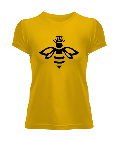 Tisho - QueenBee - Kraliçe Arı Sarı Kadın Tişört