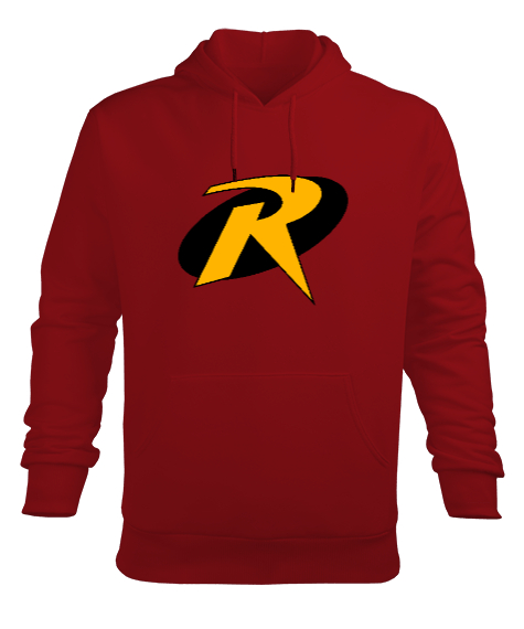 Tisho - R HARFİ Kırmızı Erkek Kapüşonlu Hoodie Sweatshirt