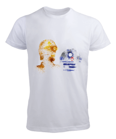 Tisho - R2 D2 - C3PO el çizimi Erkek Tişört