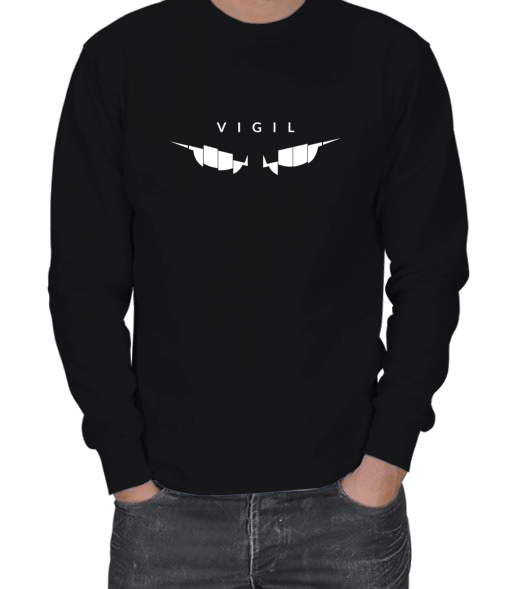 Tisho - Rainbow Six Siege - Vigil Siyah ERKEK SWEATSHIRT