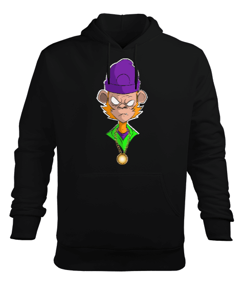 Tisho - RAPÇİ MAYMUN Erkek Kapüşonlu Hoodie Sweatshirt