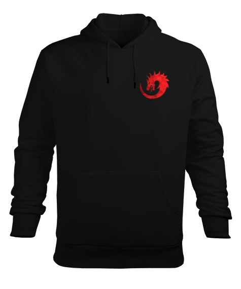 Tisho - Red Drago X Erkek Kapüşonlu Hoodie Sweatshirt