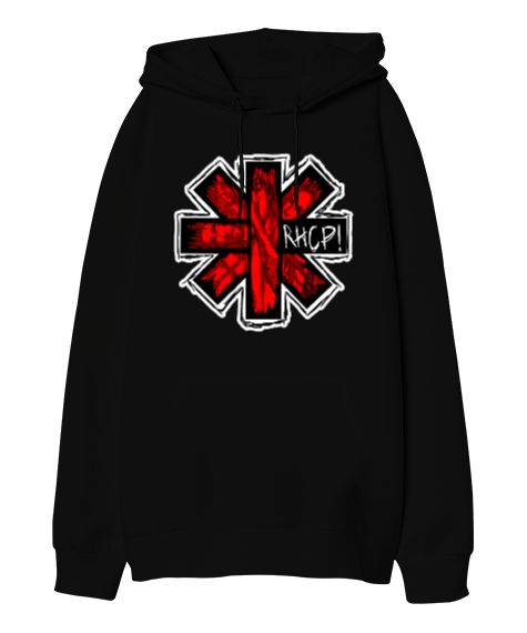 Tisho - Red Hot Chili Peppers Rock Tasarım Baskılı Oversize Unisex Kapüşonlu Sweatshirt
