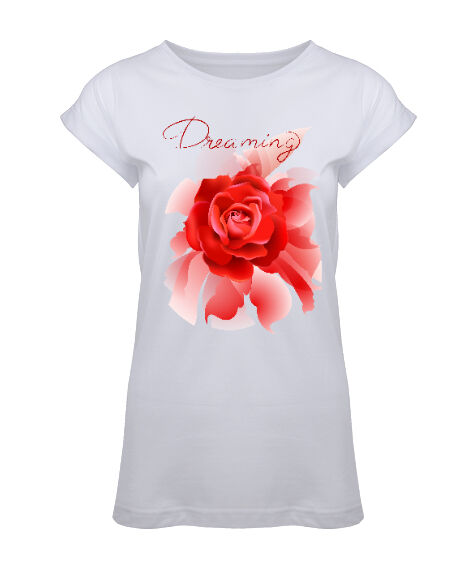Tisho - Red Rose - Dreaming - Beyaz Kadın Tunik