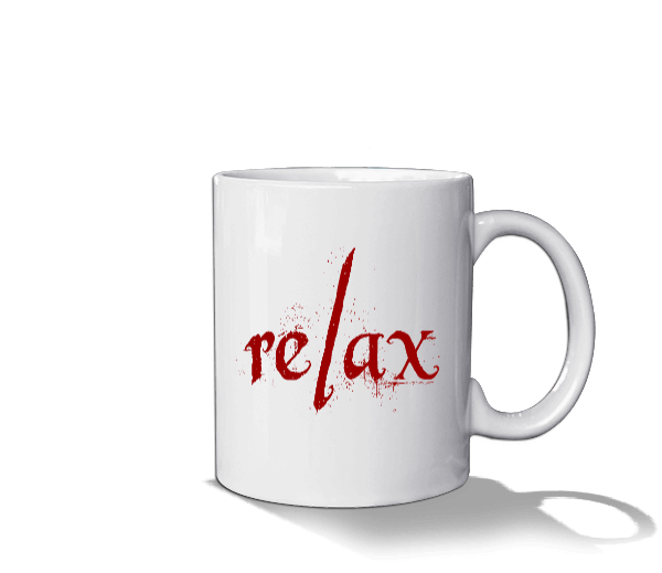 Relax Temalı Beyaz Kupa Bardak