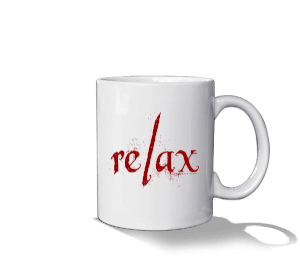 Relax Temalı Beyaz Kupa Bardak - Thumbnail