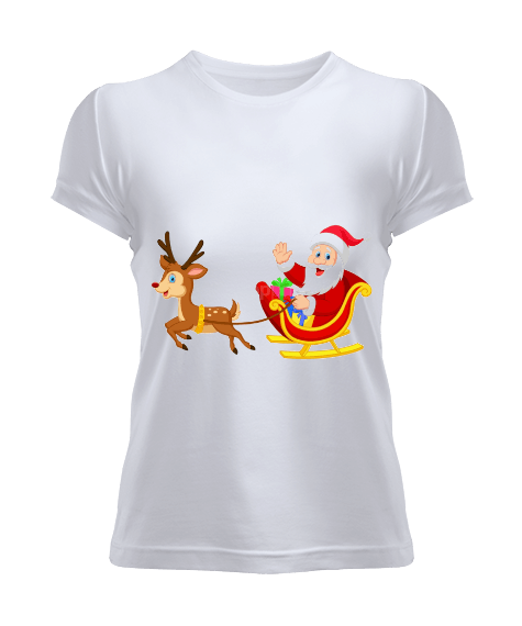 Tisho - Ren Geyiği - Noel Baba Kadın Tişört