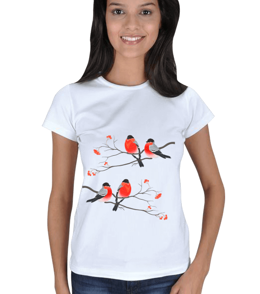 Tisho - Rengarenk-Kuşlar Kadın Tişört