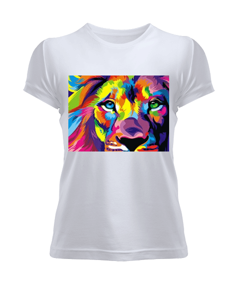 Tisho - renkli aslanlı Kadın Tişört