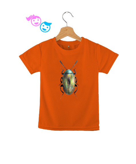 Tisho - Renkli Böcek Turuncu Zeminli Çocuk Unisex
