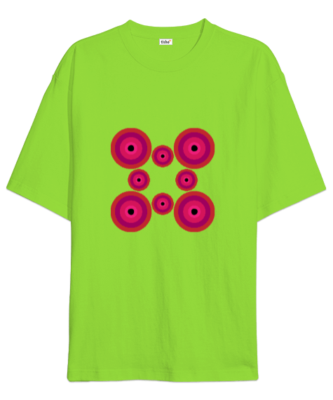 Tisho - Renkli çemberler Oversize Unisex Tişört