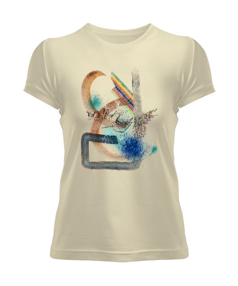 Tisho - Renkli Gökkuşağı Sanat Kadın Tişört