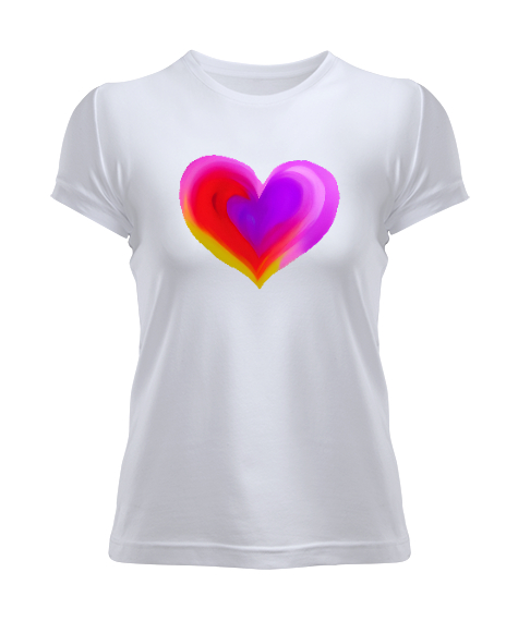 Tisho - renkli kalp Beyaz Kadın Tişört