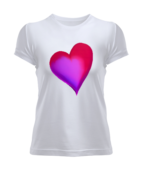 Tisho - renkli kalp Beyaz Kadın Tişört