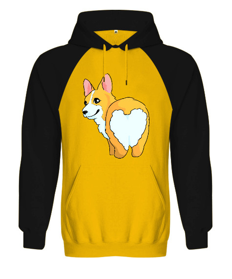 Tisho - Renkli köpek Desenli Orjinal Reglan Hoodie Unisex Sweatshirt