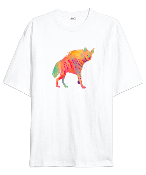 Tisho - Renkli vahşi sırtlan Oversize Unisex Tişört