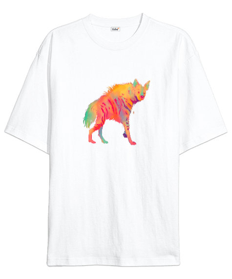 Tisho - Renkli vahşi sırtlan Oversize Unisex Tişört