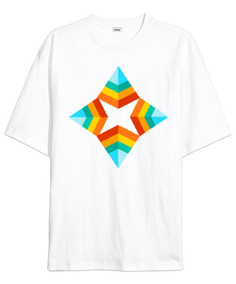 Tisho - Renkli Yıldız Oversize Unisex Tişört