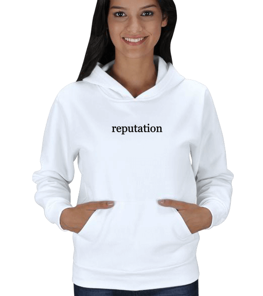 Reputation baskılı sweatshirt Kadın Kapşonlu