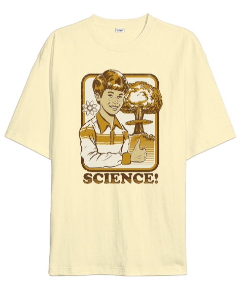 Tisho - Retro Science Bilim füze Oversize Unisex Tişört