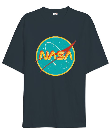Tisho - Retro Vintage NASA Füme Oversize Unisex Tişört