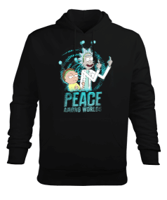 Tisho - Rick Morty - Peace Among Worlds Erkek Kapüşonlu Hoodie Sweatshirt