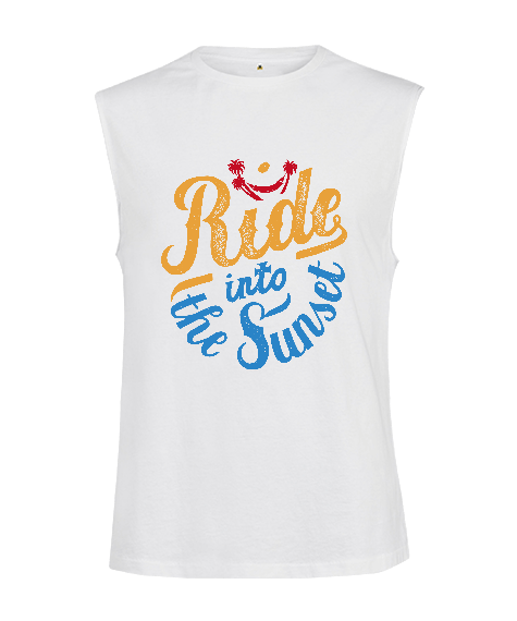 Tisho - Ride İnto The Sunset Baskılı Kesik Kol Unisex Tişört