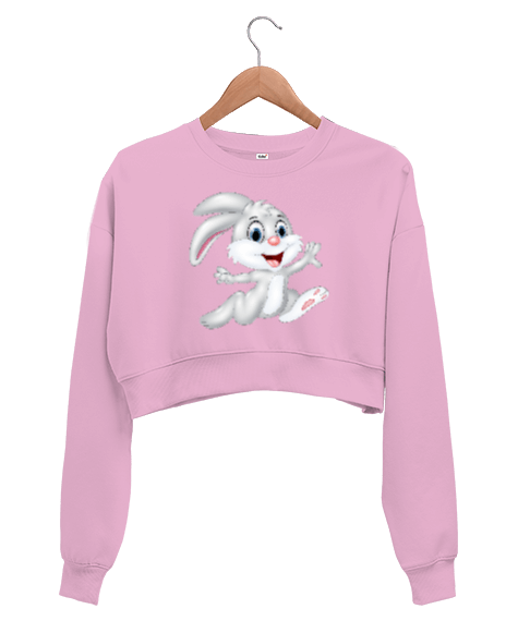 Tisho - Robbit crop sweatshirt Kadın Crop Sweatshirt