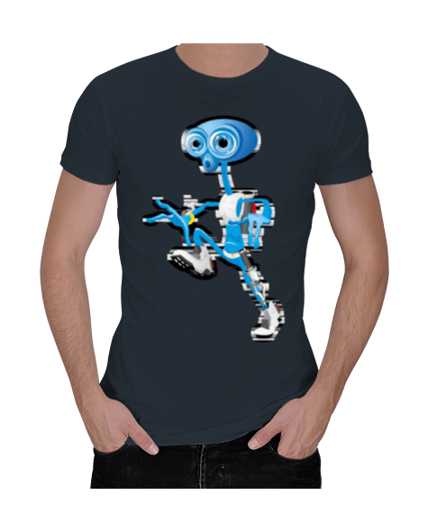 Tisho - Robot ve zincirli adam baskılı erkek Erkek Regular Kesim Tişört