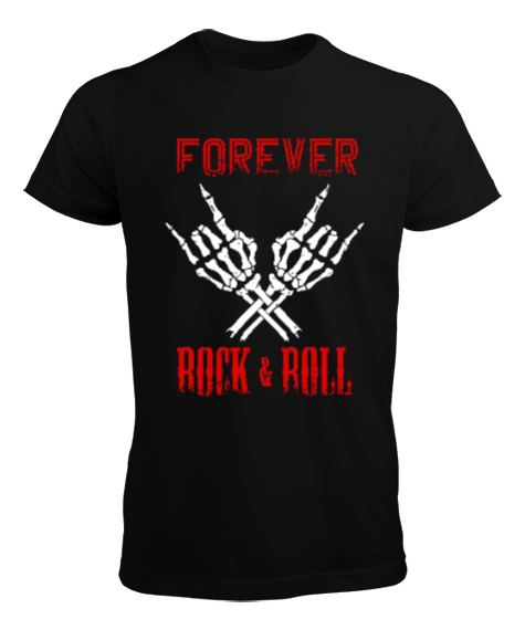 Tisho - Rock And Roll Forever V2 Siyah Erkek Tişört