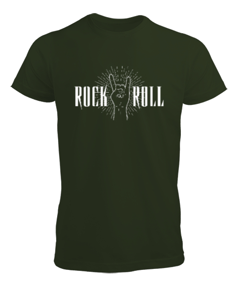 Tisho - Rock And Roll V5 Haki Yeşili Erkek Tişört