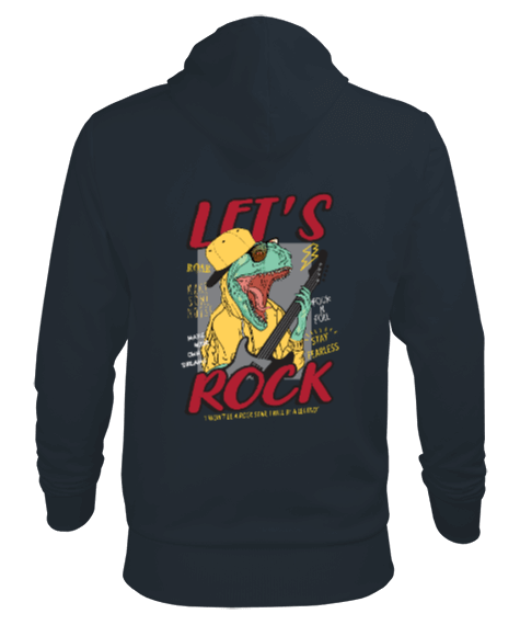 rock hoodie Erkek Kapşonlu Fermuarlı