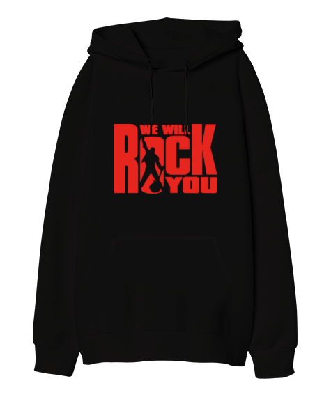 Tisho - Rock Oversize Unisex Kapüşonlu Sweatshirt
