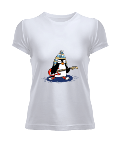 ROCK PENGUEN BASKILI Kadın Tişört - Tisho