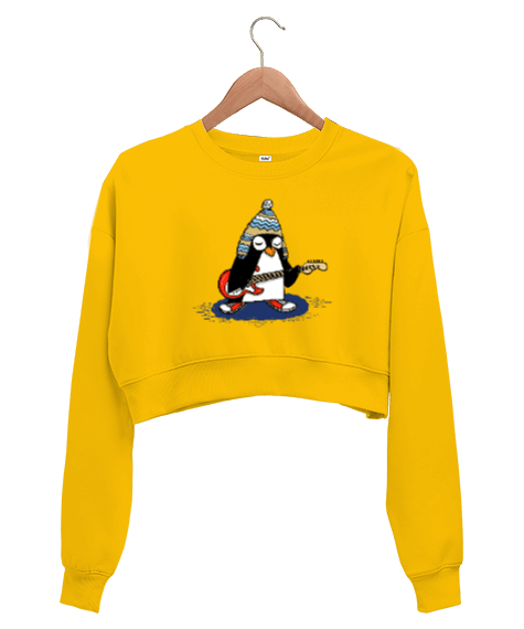 Tisho - ROCK PENGUEN Kadın Crop Sweatshirt