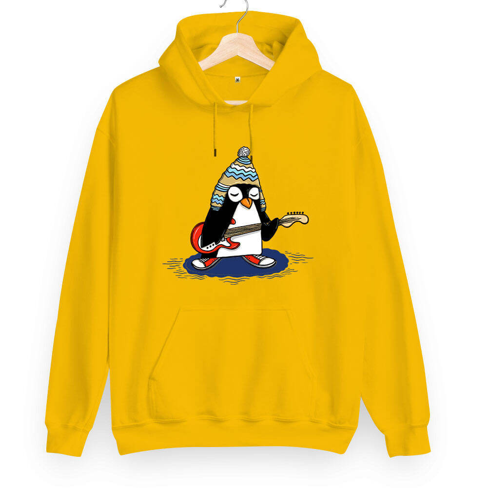 Tisho - Rock Penguen Unisex Kapüşonlu Sweatshirt